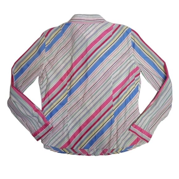 TOMMY HILFIGER Y2K rainbow striped button up shirt L - Picture 3 of 9